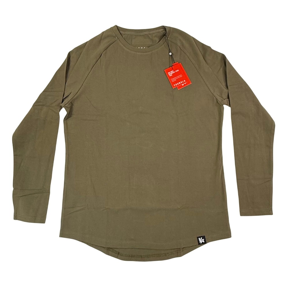 YoungLA 410 Mens Long Sleeve Shirt Olive Green Medium NWT